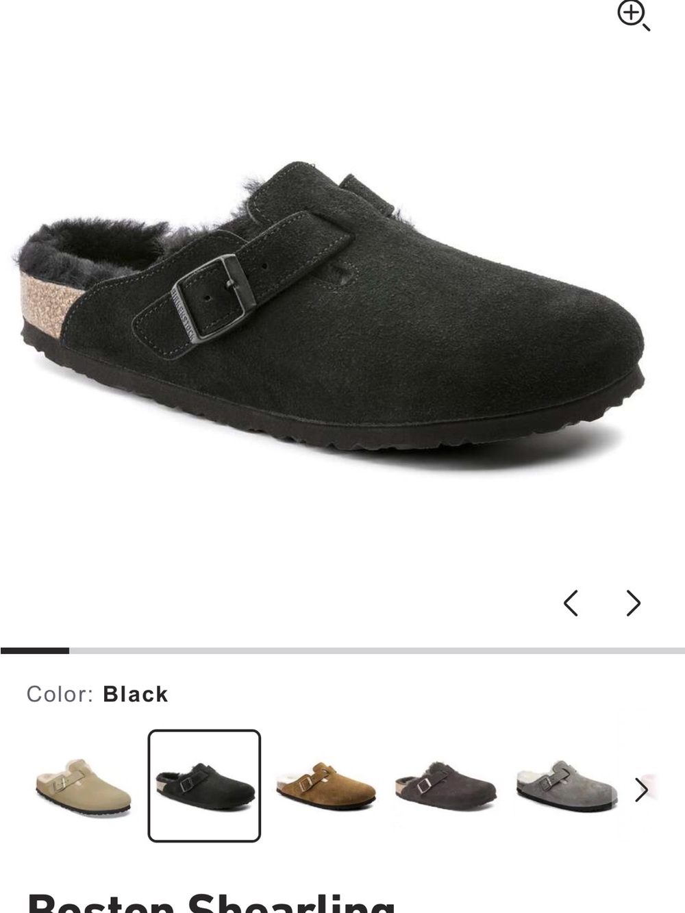 Birkenstock Boston Shearling - Black Suede - Picture 5 of 6